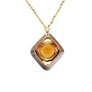 Yellow and black gold necklace with smoky topaz