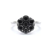 White gold ring with black diamond 1.71 ct