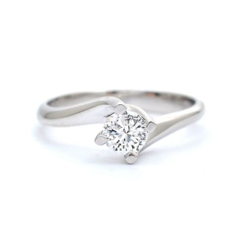 Годежен пръстен от 18К бяло злато с диамант 0.41 ct