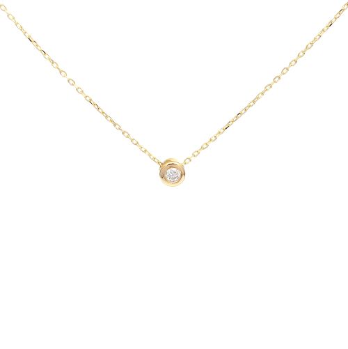 Yellow gold necklace with diamonds 0.11 ct