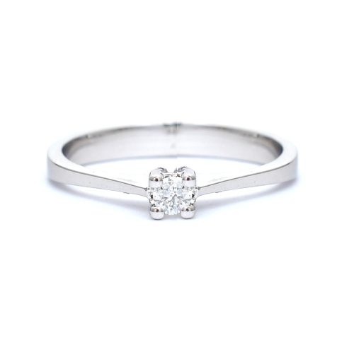 Годежен пръстен от бяло злато с диамант 0.25  ct
