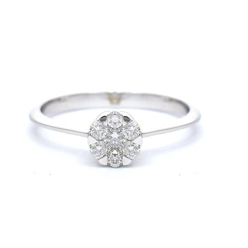 Годежен пръстен от бяло злато с диамант 0.18 ct