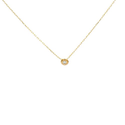 Yellow gold necklace with diamonds 0.05 ct