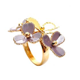 Yellow gold  flower ring