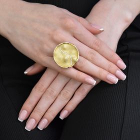 Pierścionek z 14-karatowego żółtego złota z cyrkoniami