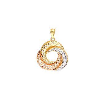 Yellow, white and rose gold pendant