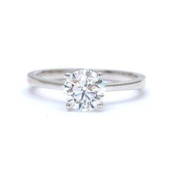Годежен пръстен от 14К бяло злато с диамант 1.00 ct