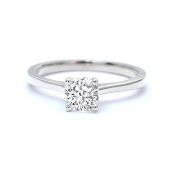 Годежен пръстен от 14К бяло злато с диамант 0.50 ct