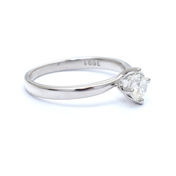 Годежен пръстен от 18К бяло злато с диамант 0.50 ct