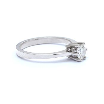 Inel de logodna din aur alb de 18K cu diamant de 0.50 ct