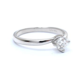 Годежен пръстен от 18К бяло злато с диамант 0.40 ct