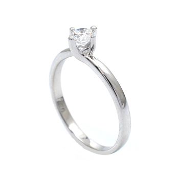 Годежен пръстен от 18К бяло злато с диамант 0.40 ct