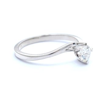 Годежен пръстен от 14К бяло злато с диамант 0.30 ct
