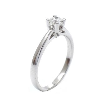 Годежен пръстен от 18К бяло злато с диамант 0.30 ct