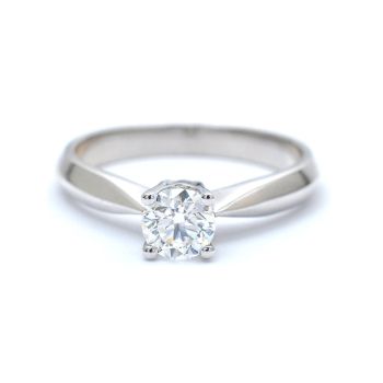 Inel de logodna din aur alb de 18K cu diamant de 0.31 ct