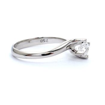 Годежен пръстен от 18К бяло злато с диамант 0.41 ct