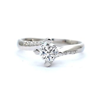 Годежен пръстен от 18К бяло злато с диамант 0.60ct
