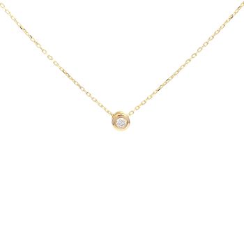 Yellow gold necklace with diamonds 0.10 ct