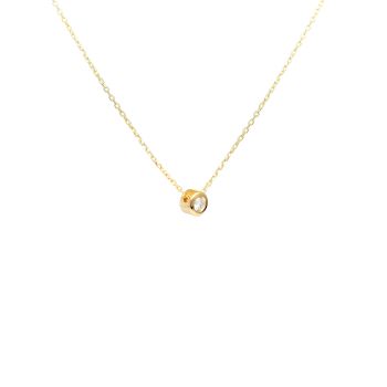 Yellow gold necklace with diamonds 0.10 ct