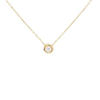 Yellow gold necklace with diamonds 0.18 ct