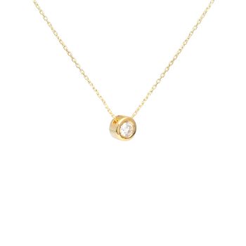 Yellow gold necklace with diamonds 0.18 ct