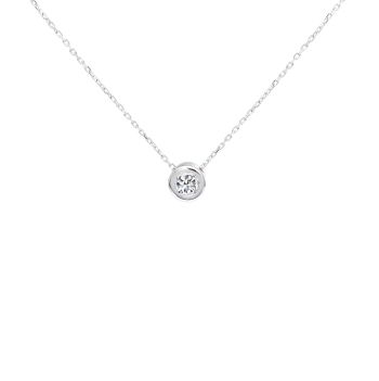 White gold necklace with diamonds 0.18 ct