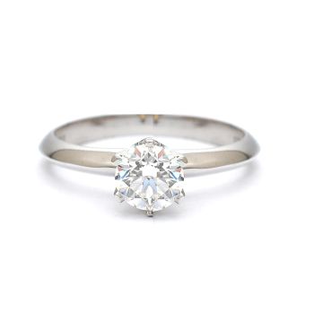 Годежен пръстен от 18К бяло злато с диамант 1.00 ct