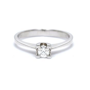 Годежен пръстен от 14К бяло злато с диамант 0.23 ct