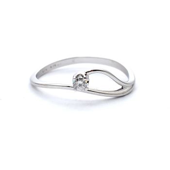 Годежен пръстен от бяло злато с диамант 0.04 ct