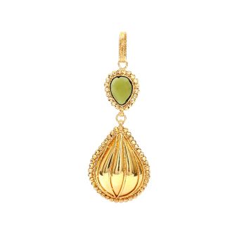 Yellow gold pendant with peridote