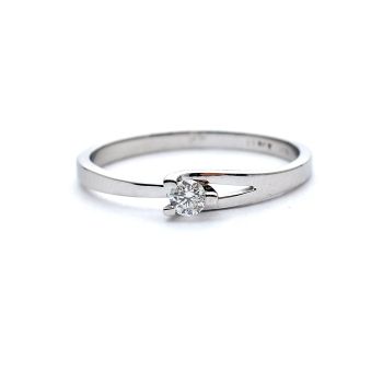 Годежен пръстен от бяло злато с диамант 0.11 ct