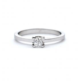 White gold engagement ring with diamond 0.14 ct