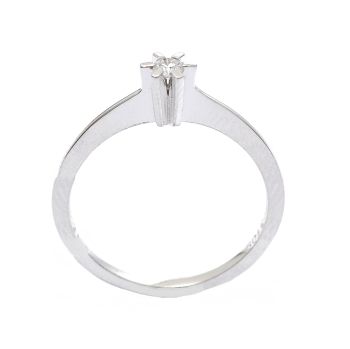 Годежен пръстен от бяло злато с диамант 0.10  ct