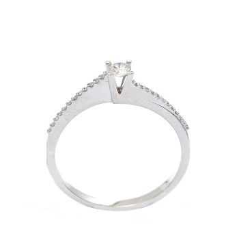 Годежен пръстен от бяло злато с диаманти 0.20 ct