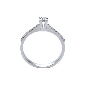 Годежен пръстен от бяло злато с диаманти 0.17 ct