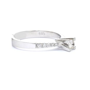 Годежен пръстен от бяло злато с диаманти 0.41 ct