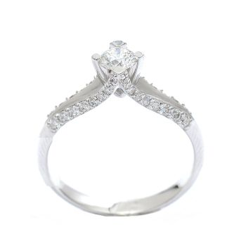Годежен пръстен от бяло злато с диаманти 0.60 ct
