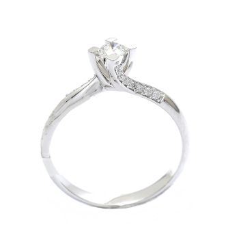 Годежен пръстен от бяло злато с диаманти 0.28 ct