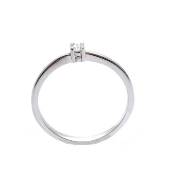 Годежен пръстен от бяло злато с диамант 0.14 ct