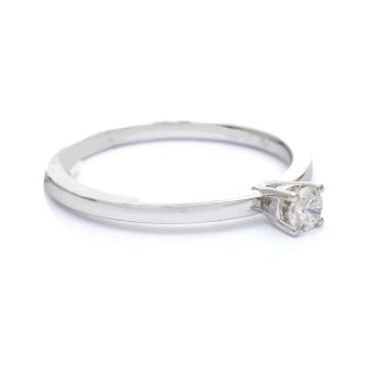 White gold engagement ring with diamond 0.21 ct