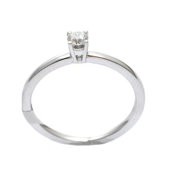 Inel de logodna din aur alb de 14K cu diamant de 0.21 ct