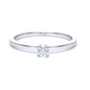 Годежен пръстен от бяло злато с диамант 0.15 ct