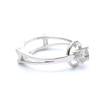 Годежен пръстен от бяло злато с диаманти 0.32 ct