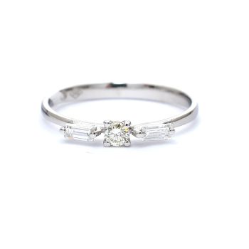 Годежен пръстен от бяло злато с диаманти 0.26 ct