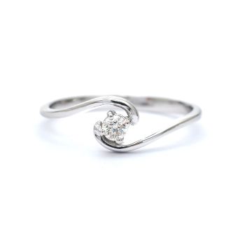 White gold engagement ring with diamond 0.12 ct