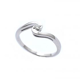 White gold engagement ring with diamond 0.05 ct