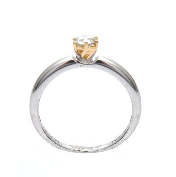 Годежен пръстен от бяло и жълто злато с диаманти 0.23 ct