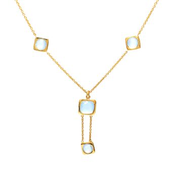 Yellow gold necklace with chalcedony 