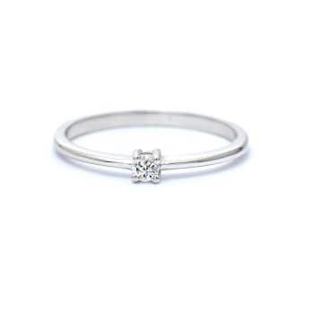 White gold engagement ring with diamond 0.09 ct