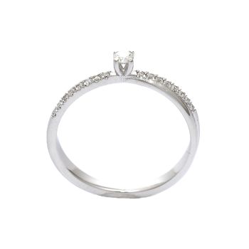 Годежен пръстен от 14К бяло злато с диаманти 0.21 ct